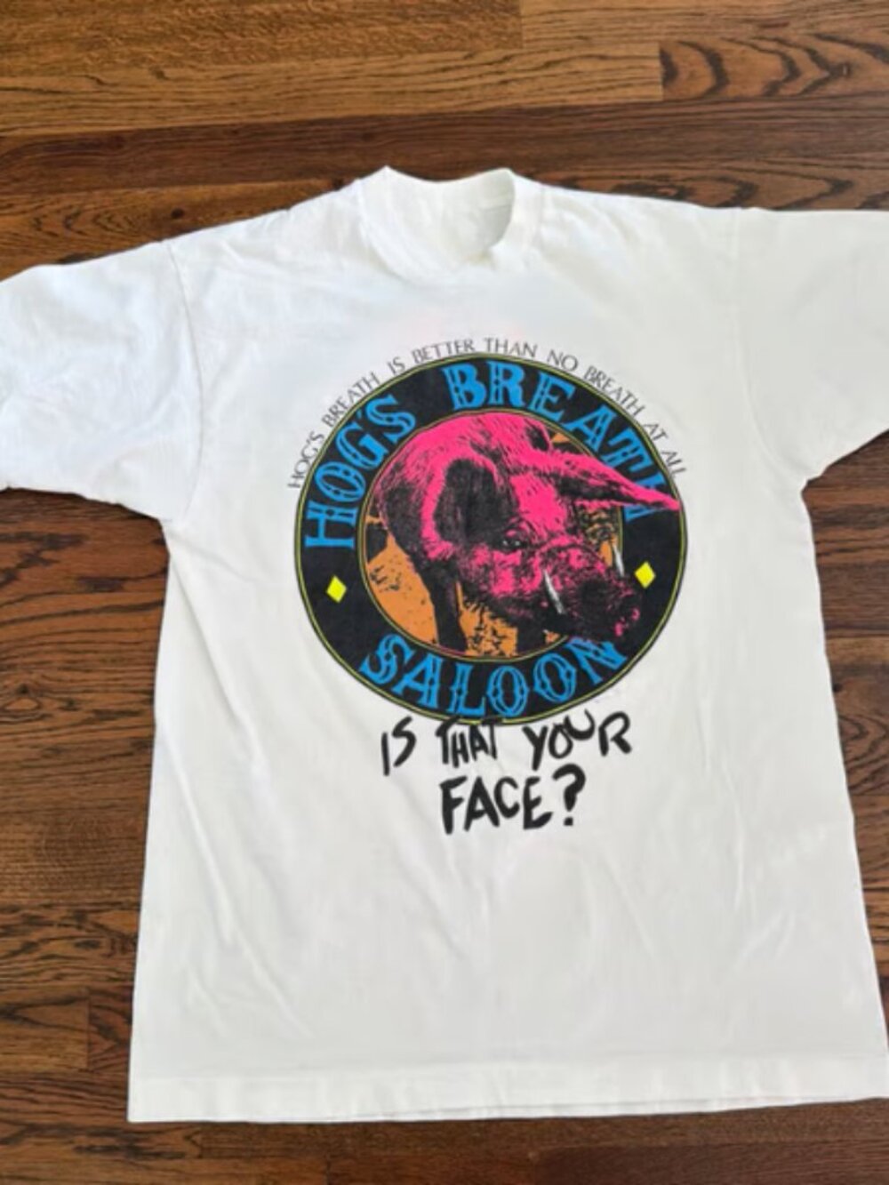 Hog's Breath Saloon T-Shirt Funny Face oversized  Tee Unisex